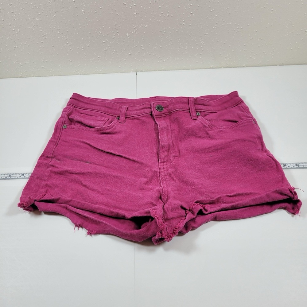 Kut From The Kloth Women's Shorts‎ High Rise Raw Hem Size 14 Fuchsia